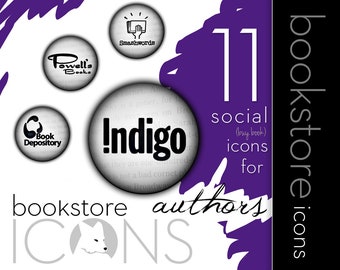 Newsy Bookstore Icons for Authors & Book Bloggers // instant download