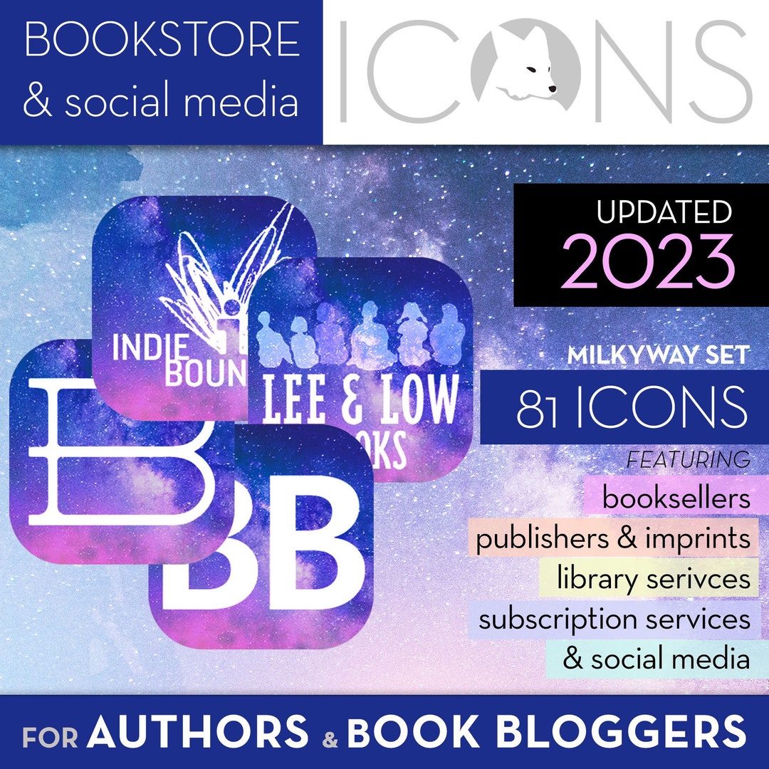 Galaxy Bookstore & Social Media Icons for Authors and Book Bloggers - Etsy