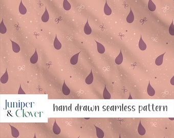 Coquette Rain Drops Naadloos patroon PNG Digitaal papier Stofontwerp Vinylsublimatie