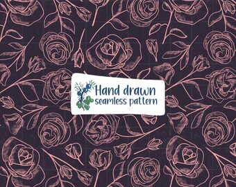 Roses June Birth Month Flower Coquette Seamless Pattern PNG
