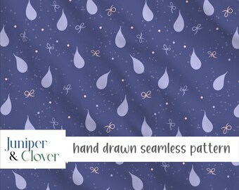 Coquette Rain Drops Naadloos patroon PNG Digitaal papier Stofontwerp Vinylsublimatie