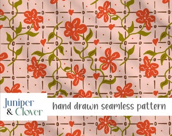 Latwerk bloemen coquette naadloos patroon png digitaal papier vinyl stof ontwerp van oppervlak