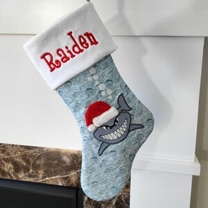 Shark Christmas Stocking - Handmade