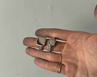 LARGE Handmade Chunky Sterling Silver Signet Ring