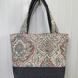 Patterned Tote Bag - Medium Tote Bag - Bible Tote Bag - Everyday Bag - Multi Colored Bag