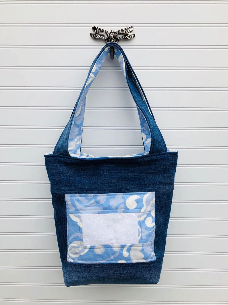 Medium Tote Bag Quilted Tote Bag Fabric Tote Bag Bible Tote Bag Up-cycled Tote Bag