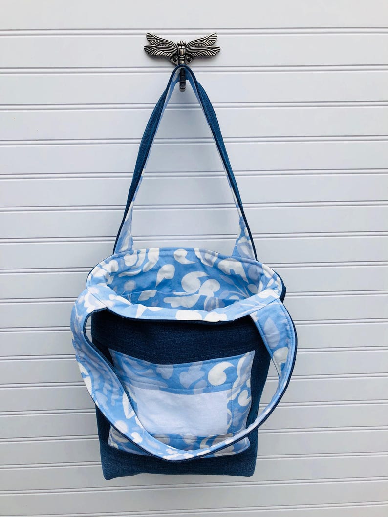 Medium Tote Bag Quilted Tote Bag Fabric Tote Bag Bible Tote Bag Up-cycled Tote Bag
