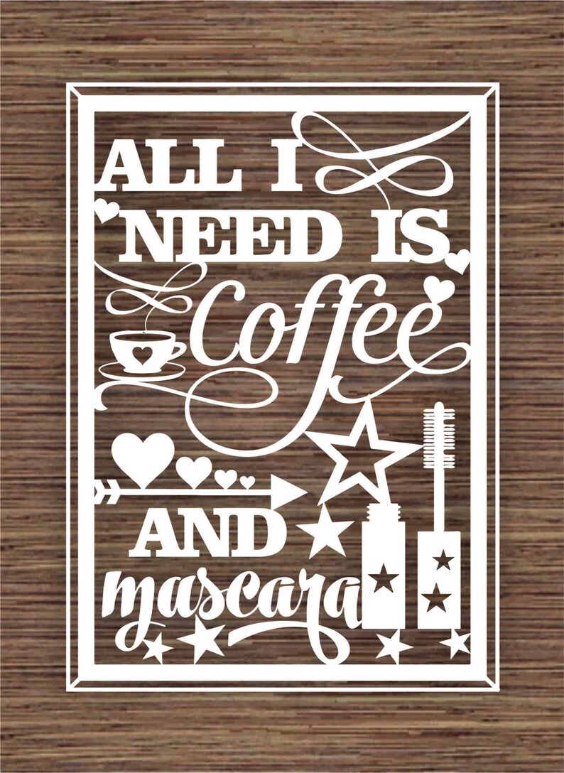 Download All I Need Is Coffee And Mascara PDF SVG Commercial Use | Etsy