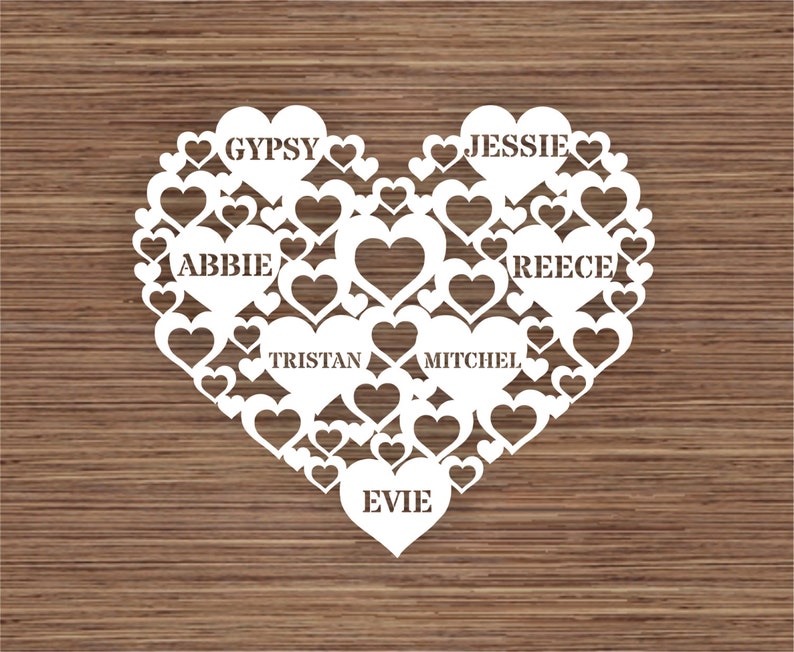 Download Custom Family Heart for 7 PDF SVG Commercial Use Instant ...