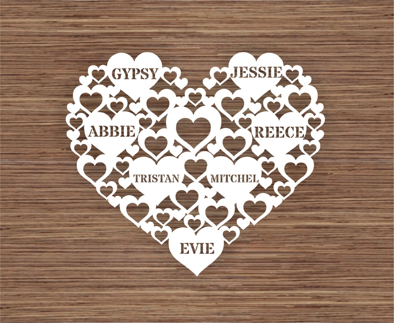 Download Custom Family Heart for 7 PDF SVG Commercial Use Instant ...