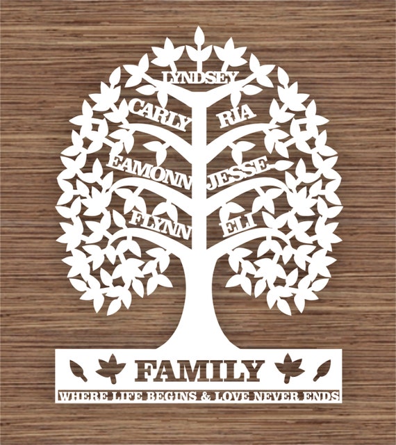 Download Custom Leaf Family Tree For 7 Seven Family Members Pdf Svg Etsy