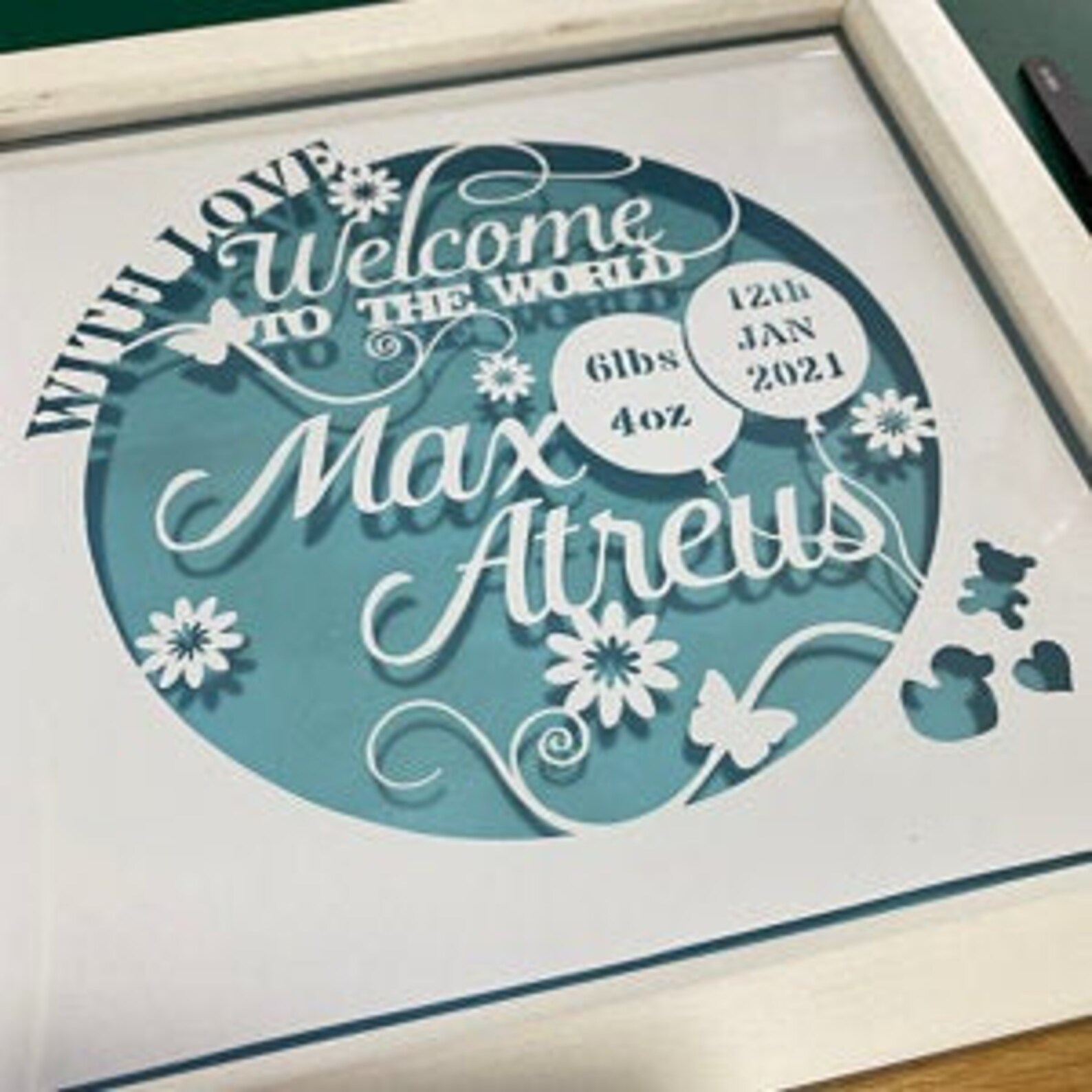 Welcome to the World New Baby Gift Personalised PDF SVG | Etsy