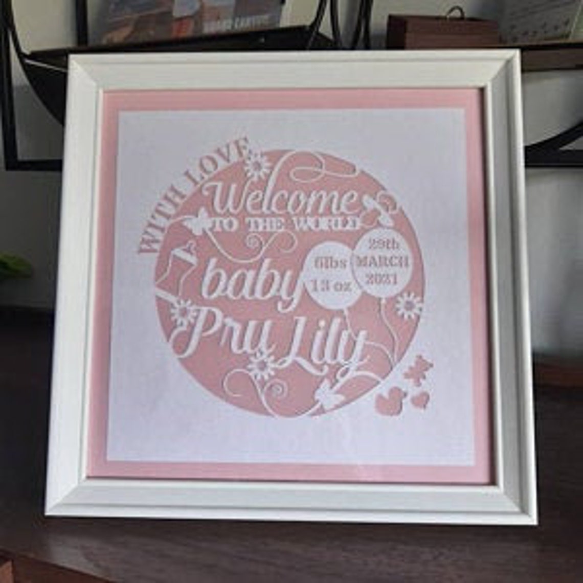 Welcome to the World New Baby Gift Personalised PDF SVG - Etsy UK