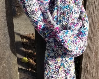 Speckled Merino Wool Knit Scarf: Confetti Colors