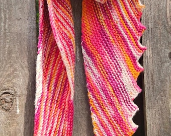 Merino Wool Triangle Scarf: Sherbet Colors, Lightweight Shawl