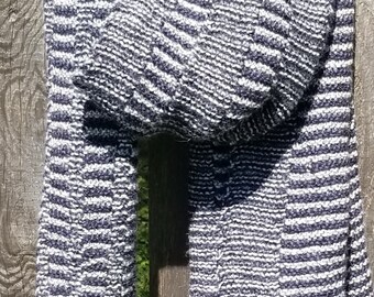 Knit Alpaca Scarf: Versatile Striped Shawl