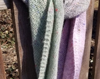 Handknit Alpaca Merino Wool Scarf: Lightweight