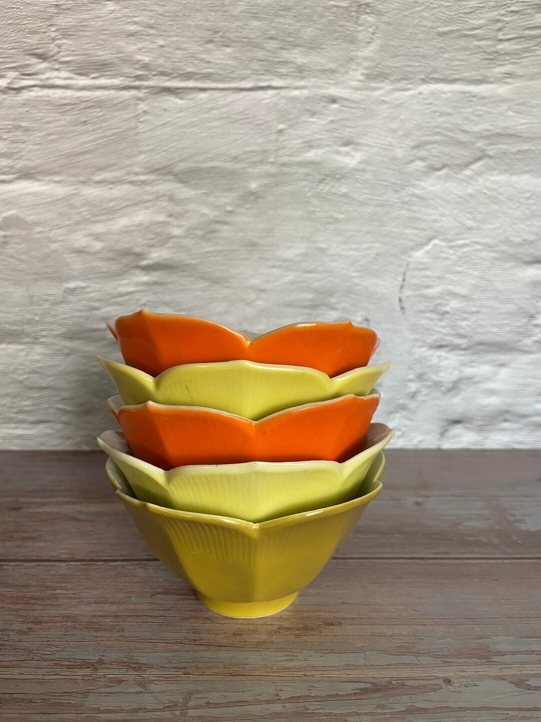 Set of 5 Vintage Stacking Lotus Bowls Etsy