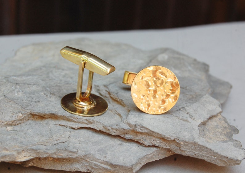 Cufflinks Hand Made from Muntz Metal Copper Cutty Sark Clipper Ship Hammer Forged 58 Circle Hand Made Nautical