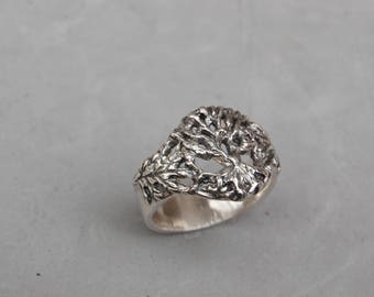 Tree of Life Ring Sterling Silver Size 9 1/2 Hand Made