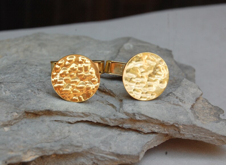 Cufflinks Hand Made from Muntz Metal Copper Cutty Sark Clipper Ship Hammer Forged 58 Circle Hand Made Nautical