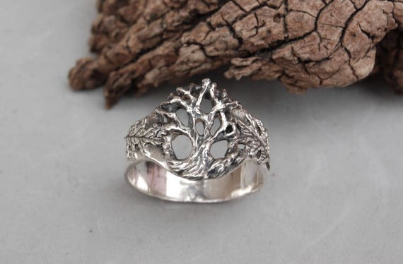 Tree of Life Ring Sterling Silver Size 12 1/2 Hand Made