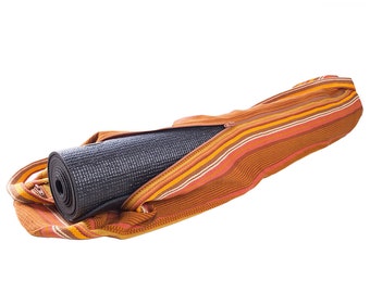Handwoven Striped Yoga Mat Bag // Pilates Bag. Handmade, Fair Trade.