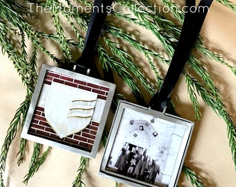 Custom: GRAD Photo Ornament. Double Sided Frame. Artisan Pewter. Ribbon, Photo Editing. Personalized Gift. Timeless Heirloom. Grads Rock!