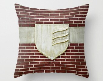 GROVE CITY COLLEGE Insignia 16x16" Pillow cover. Photo Art TMCdesigns. In Stock. Dorm Decor. Brick & Limestone. Timeless. Graduation, Alumni