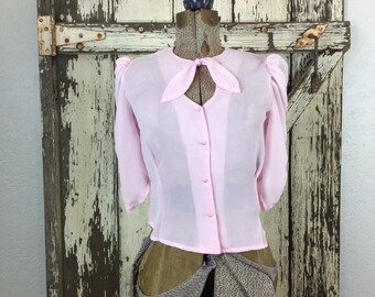blush chiffon blouse