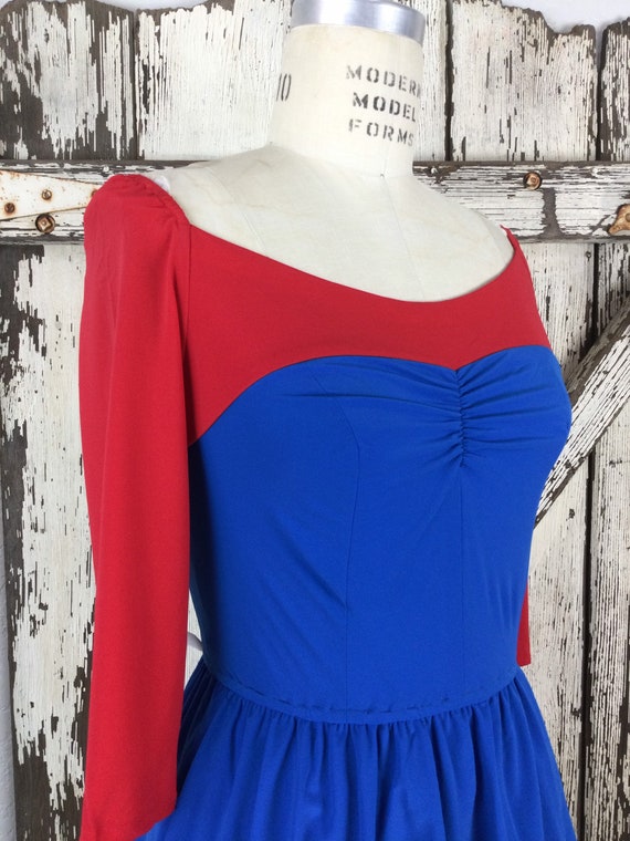 Vintage 1980s Two Tone Red and Blue Sweetheart Pe… - image 4