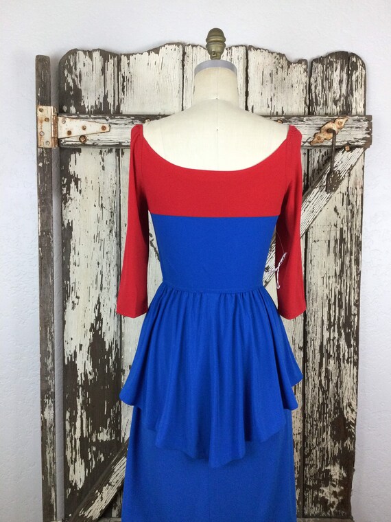 Vintage 1980s Two Tone Red and Blue Sweetheart Pe… - image 8