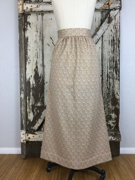 Vintage 1970s Lurex Beige and Cream Pleated Aline… - image 7