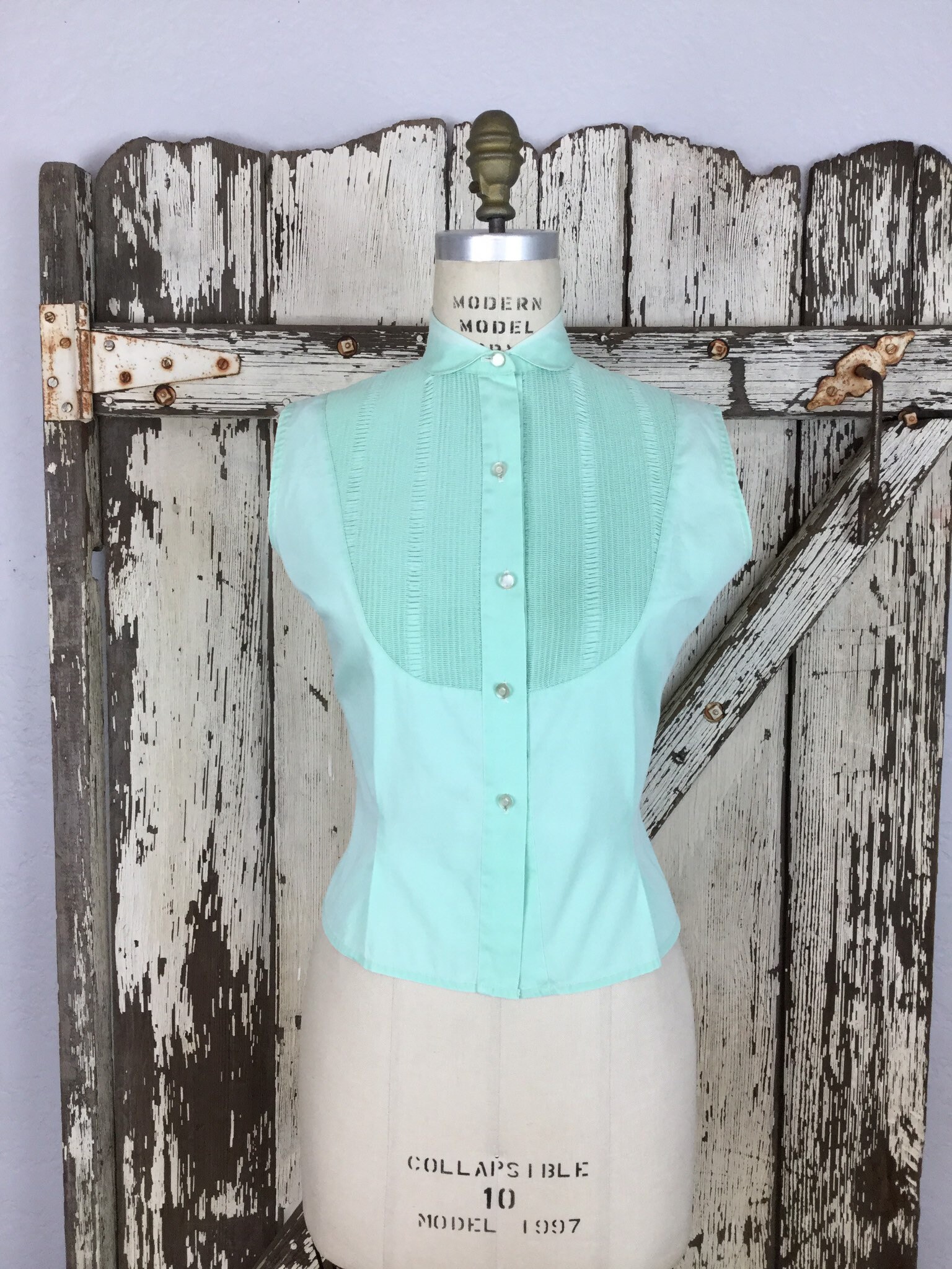 mint green button down