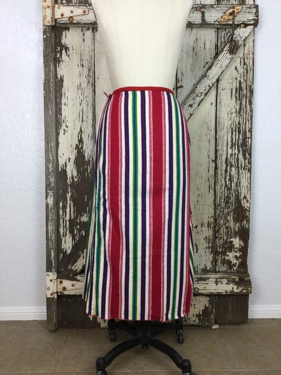 Vintage 1950s Striped Pleated Full Felt Skirt Siz… - image 8