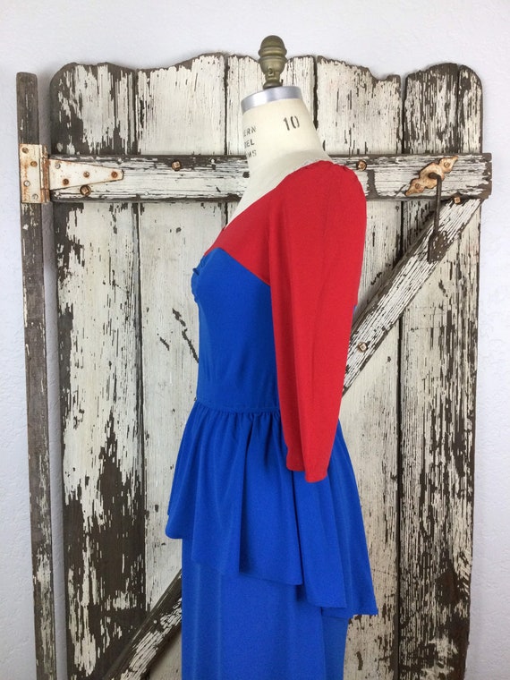 Vintage 1980s Two Tone Red and Blue Sweetheart Pe… - image 6