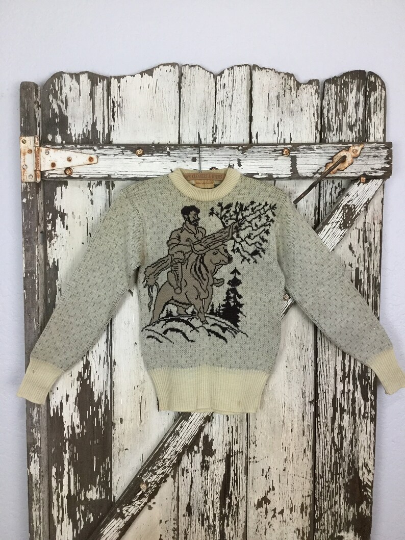Vintage 1950s Double Sided Paul Knit Pullover 特別訳あり特価 Novelty Bunion Pri