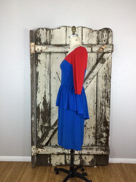 Vintage 1980s Two Tone Red and Blue Sweetheart Pe… - image 5