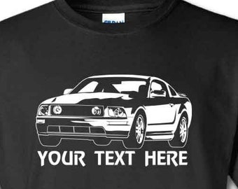 FORD MUSTANG 2005 - 2009 Car with Personalization on Cotton T-shirt  - TCR008