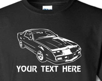 1982-1996 Camaro Muscle Car with Personalization on Cotton T-shirt  - TCR036