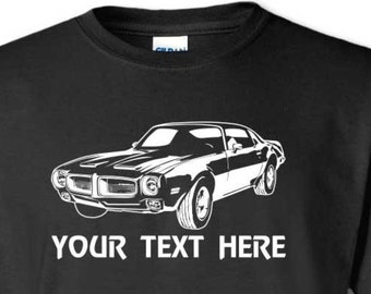 PONTIAC FIREBIRD 1971  Muscle Car with Personalization on Cotton T-shirt  - TCR019