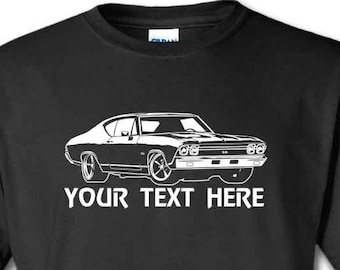 CHEVROLET CHEVELLE SS Chevy  Car 1968 with Personalization on Cotton T-shirt  - TCR003