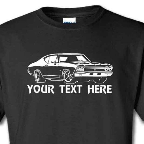 CHEVROLET CHEVELLE SS Chevy  Car 1968 with Personalization on Cotton T-shirt  - TCR003