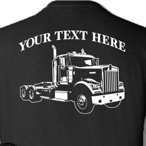 KENWORTH W900 Day Cab Semi Truck - Big Rig - 18 Wheeler - Personalized Custom Cotton T-shirt - #BR053