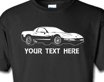 CHEVROLET CORVETTE C5 CHEVY  Car with Personalization on Cotton T-shirt  - TCR038