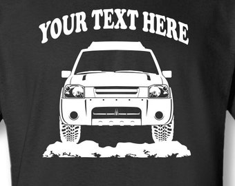 NISSAN FRONTIER - With Roof Rack - 2001 - 2002 - 2003 - 2004 - 4x4 - Off Road - Personalized Cotton T-shirt - #TOR041