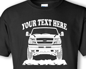 CHEVROLET SILVERADO Truck 2003 - 2004 - 2005 - 4x4 - Off Road - Personalized Cotton T-shirt - #TOR054
