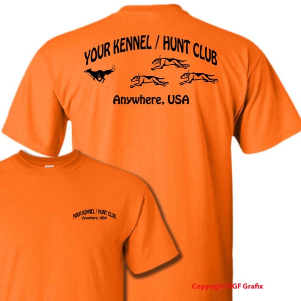 HUNT CLUB or KENNEL Personalized T-shirt - Unisex fit Cotton T-shirt - #TS023-Fox