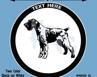 German Wire Haired Pointer  Dog Personalized Black and White Vinyl Decal  - #DD050