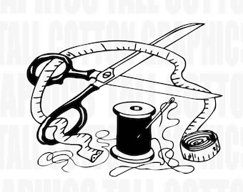 SEAMSTRESS SEWING Tools Vinyl Decal - #JB044